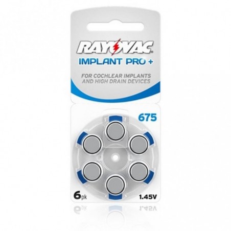 Rayovac Implant Pro+ A675 - PR44, 6x, Cink-Zračna baterija za slušne aparate