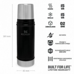 Stanley The Legendary Classic Bottle 0,47L, Mat Črna,... 2