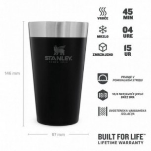 Stanley Izoliran Kozarec 0,47L, Mat Črna 2