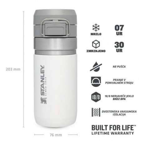 Stanley Quick Flip Water Bottle 0.47L, Polar Bela, Steklenica