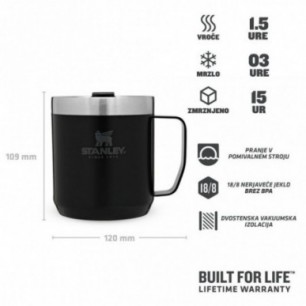 Stanley Classic Camp Mug, Matte Black Črna, Skodelica 2