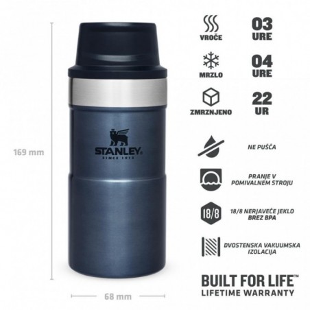 Stanley Classic Trigger Travel Mug 0,25L, Nightfall Modra, Steklenica
