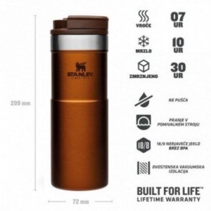 Stanley NeverLeak Travel Mug 0.47L, Maple Rjava 2