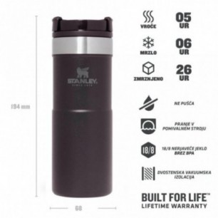 Stanley NeverLeak Travel Mug 0.35L, Matte Black Pebble Črna 2