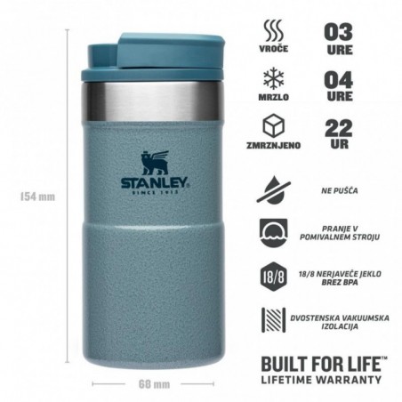 Stanley NeverLeak Travel Mug 0.25L, Hammertone Ice
