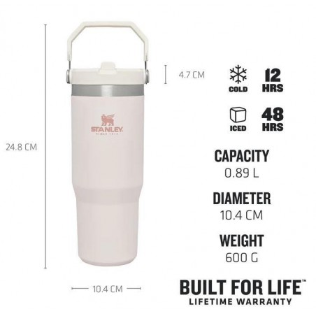 Stanley kozarec The IceFlow Flip Straw Tumbler, 0,89l, Rose Quartz