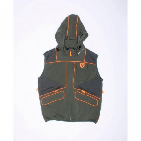 TELOVNIK- BREZROKAVNIK S KAPUCO IN ODSEVNIMI ROBOVI ORANGE-LV600