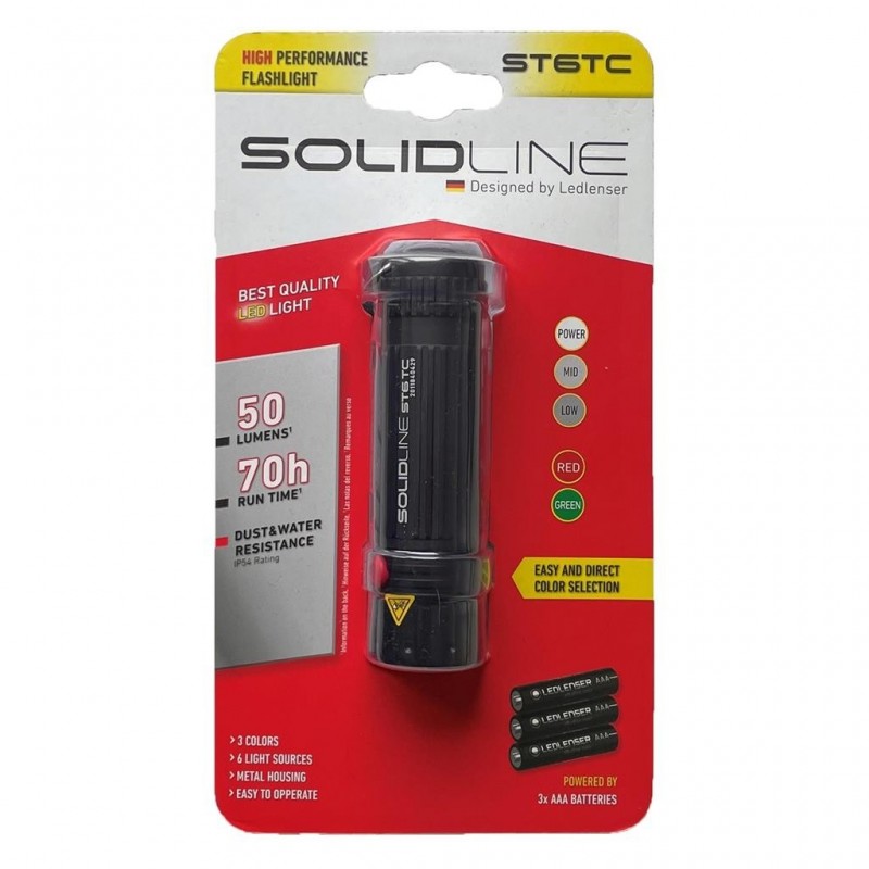 Ledlenser Solidline ST6TC, Ročna Svetilka, Črna
